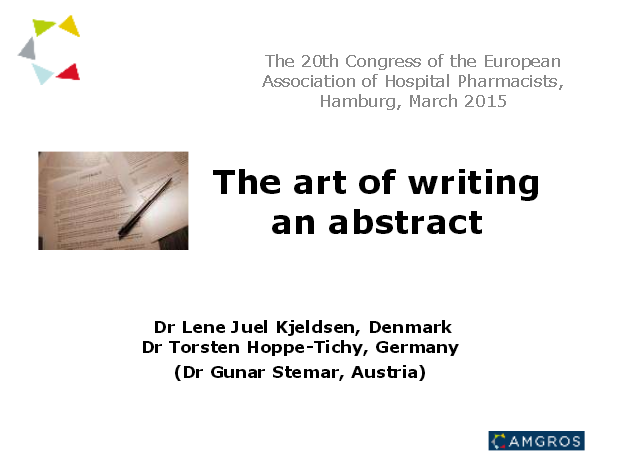 The art of writing an abstract