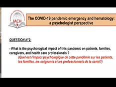 The COVID 19 pandemic emergency and hematology a psychologist perspective