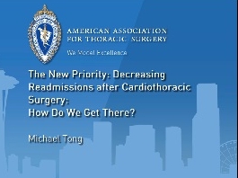 La nouvelle priorité : diminuer les réadmissions après chirurgie cardiothoracique - Comment pouvons-nous y arriver? La nouvelle priorité : diminuer les réadmissions après chirurgie cardiothoracique - Comment pouvons-nous y arriver?