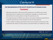 THE READMISSION AFTER ACUTE DIVERTICULITIS (RAAD) SCALE