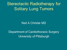 Etat thoracique et prise de décision - Chirurgien thoracique et Radiothérapie corporelle stéréotactique (SBRT)