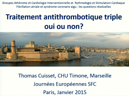 Traitement antithrombotique triple oui ou non - 2015
