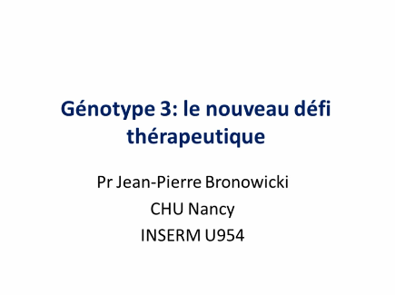 Traitement des patients inféctés par un génotype 3
