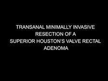 Transanal Minimally Invasive Resection Of A Superior Houston's Valve Rectal Adenoma Transanal Minimally Invasive Resection Of A Superior Houston's Valve Rectal Adenoma