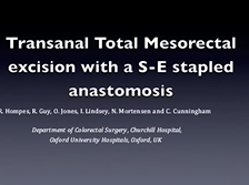 Transanal Total Mesorectal Excision (TME) with a Stapled Side to End Anastomosis Transanal Total Mesorectal Excision (TME) with a Stapled Side to End Anastomosis