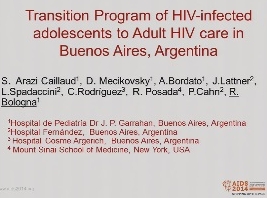 Programme de transition des soins des adolescents infectés du VIH à l'âge adulte à Buenos Aires, en Argentine, 4 ans d'expérience