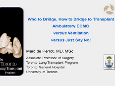 Transplant cardiothoracique et support mécanique circulatoire - Qui et comment transplanter - Oxygénation membranaire extra-corporelle (ECMO) ambulatoire VS Ventilation VS Juste "non"? : sélection du patient, aspects techniques de la cannulation Transplant cardiothoracique et support mécanique circulatoire - Qui et comment transplanter - Oxygénation membranaire extra-corporelle (ECMO) ambulatoire VS Ventilation VS Juste "non"? : sélection du patient, aspects techniques de la cannulation