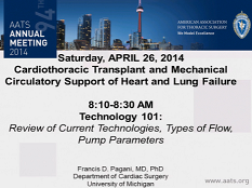 Transplant cardiothoracique et support mécanique circulatoire - Revue des Technologies actuelles : types d'écoulements, paramètres de pompte Transplant cardiothoracique et support mécanique circulatoire - Revue des Technologies actuelles : types d'écoulements, paramètres de pompte