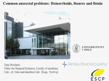 UEG Week 2013 - Common anorectal problems: Hemorrhoids, fissures, fistula UEG Week 2013 - Common anorectal problems: Hemorrhoids, fissures, fistula