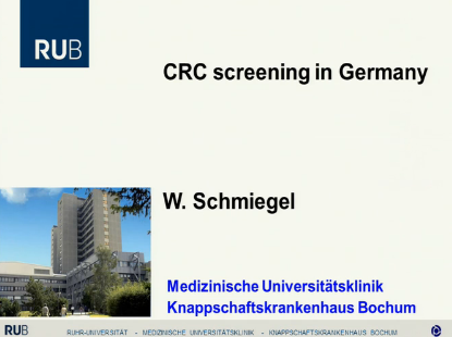 UEG Week 2013 - CRC screening in Germany UEG Week 2013 - CRC screening in Germany