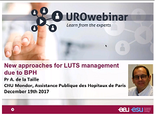 Urowebinar: New approaches for LUTS management due to BPH Urowebinar: New approaches for LUTS management due to BPH