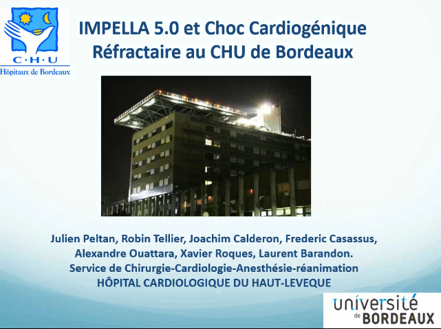 Utilisation de l'Impella 5.0 dans le choc cardiogénique réfractaire post-infarctus Utilisation de l'Impella 5.0 dans le choc cardiogénique réfractaire post-infarctus