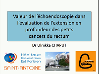 Valeur de léchoendoscopie dans lévaluation de lextension en profondeur des petits cancers du rectum.