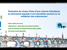 Évaluation du niveau d'aise d'une cohorte d'étudiants en pharmacie exposée à une simulation portant sur la validation des ordonnances