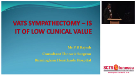 VATS sympathectomy - is it of low clinical value?