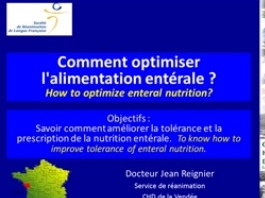 Vers une nutrition à la carte - Comment optimiser l'alimentation entérale ?