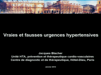 Vraies et fausses urgences hypertensives - 2015