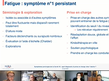 Webinaire : Symptômes prolongés de la Covid-19 chez l'adulte Webinaire : Symptômes prolongés de la Covid-19 chez l'adulte