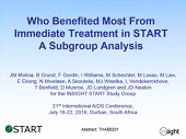 Who benefited most from immediate treatment in START? A subgroup analysis Who benefited most from immediate treatment in START? A subgroup analysis