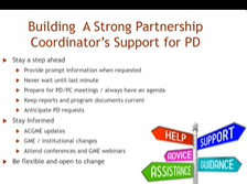 Working with your Program Coordinator: How to Work Together as Partners Working with your Program Coordinator: How to Work Together as Partners