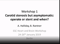Workshop 1 Carotid stenosis but asymptomatic